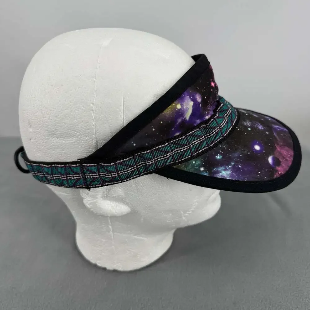 KAVU Strapvisor Galaxy Space Visor Hat Purple Adjustable Outdoor USA Made OS